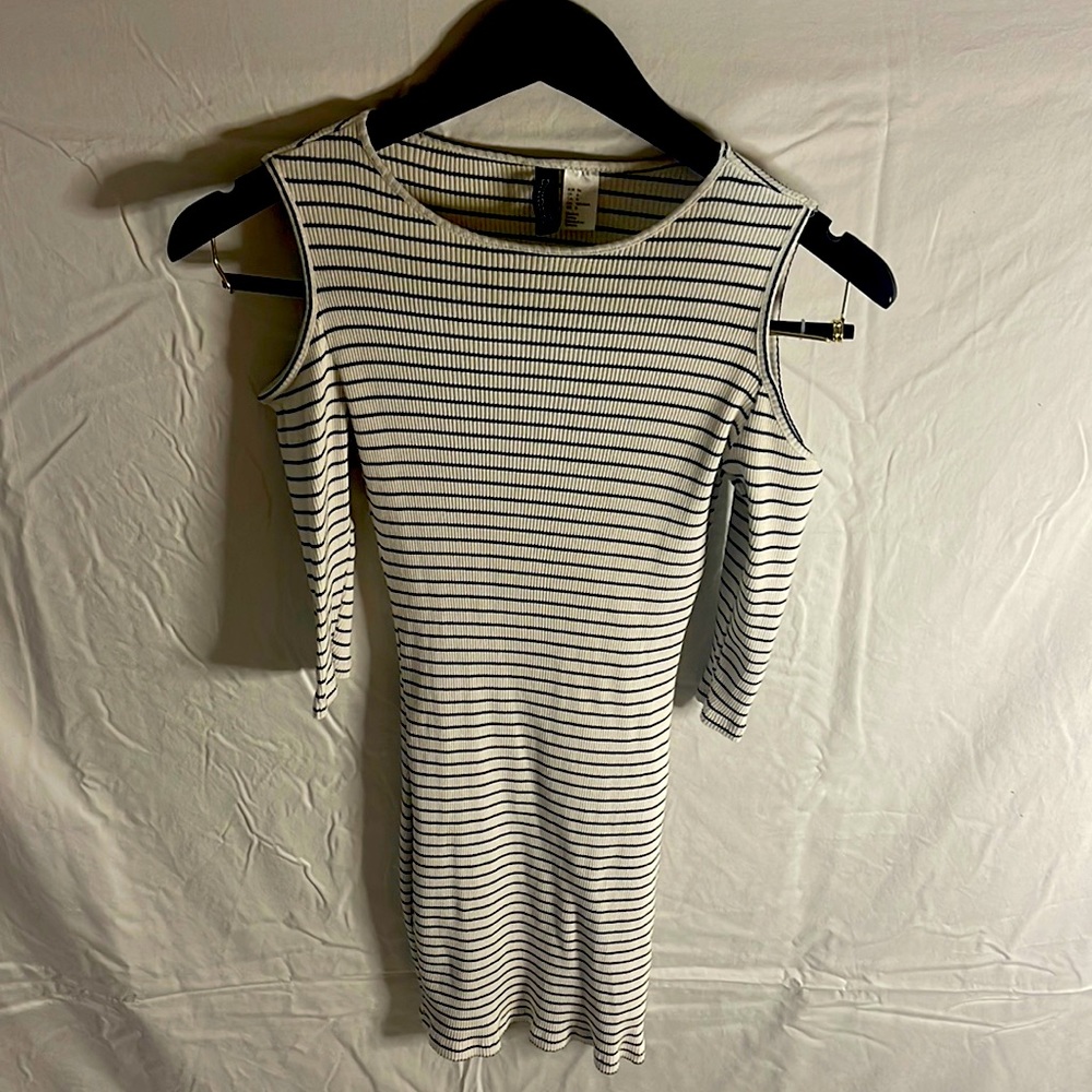 Summer small pinstriped mini dress